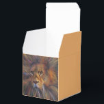 Lion in the Gallery Square Gift Box<br><div class="desc">I don’t think I’d like to come across a lion unless I knew for sure that I was safe from its sharp teeth and claws.  I have given this one some colour.</div>