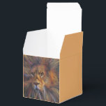 Lion in the Gallery Square Gift Box<br><div class="desc">I don’t think I’d like to come across a lion unless I knew for sure that I was safe from its sharp teeth and claws.  I have given this one some colour.</div>