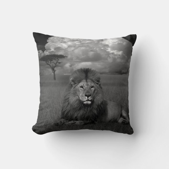 Lion in the Grass Cushion (Front)