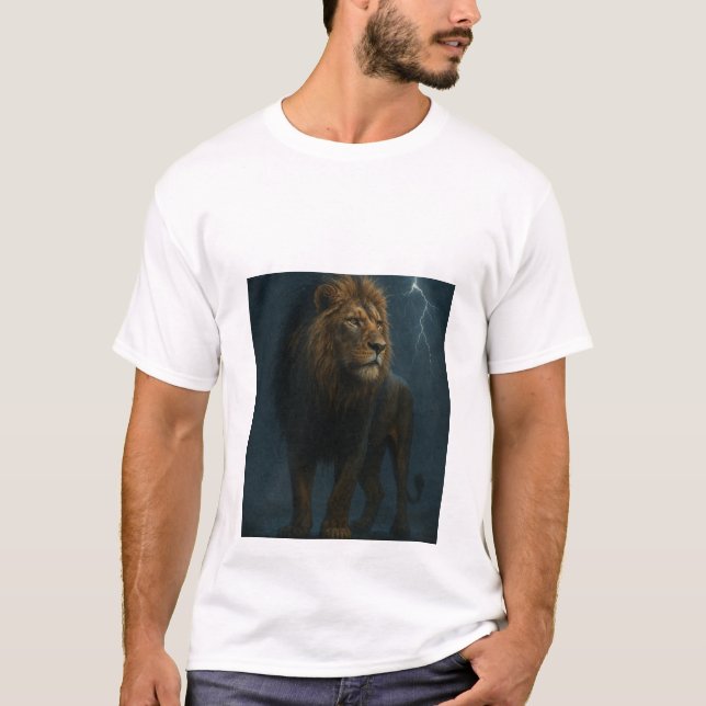 Lion In The Storm T-Shirt (Front)