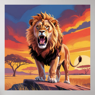 Lion In The Wilderness Poster