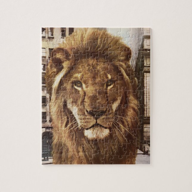 lion in town jigsaw puzzle (Vertical)