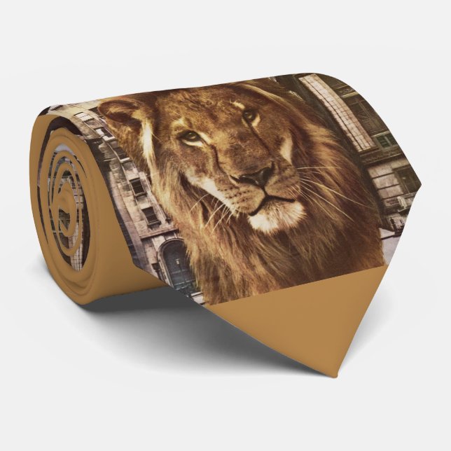 lion in town tie (Rolled)