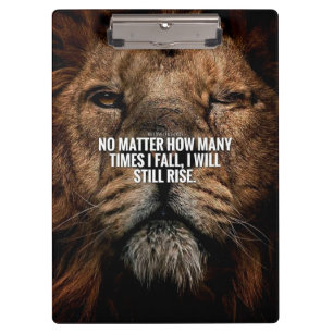 Lion Inspiration - Fall and Rise - Motivational Clipboard