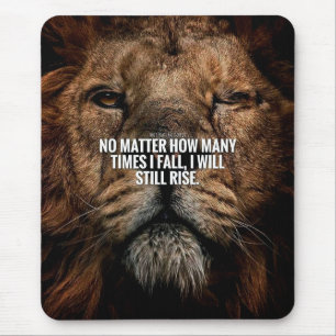 Lion Inspiration - Fall and Rise - Motivational Mouse Pad
