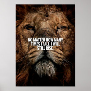 Lion Inspiration - Fall and Rise - Motivational Poster