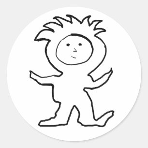 Lion Jammies Kid Classic Round Sticker