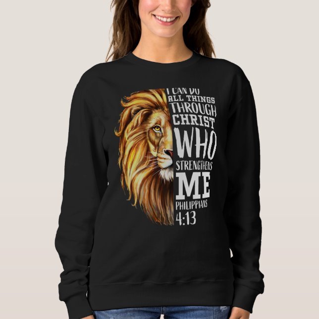 Lion Judah Christian Religious Scripture Graphic B Sweatshirt (Front)