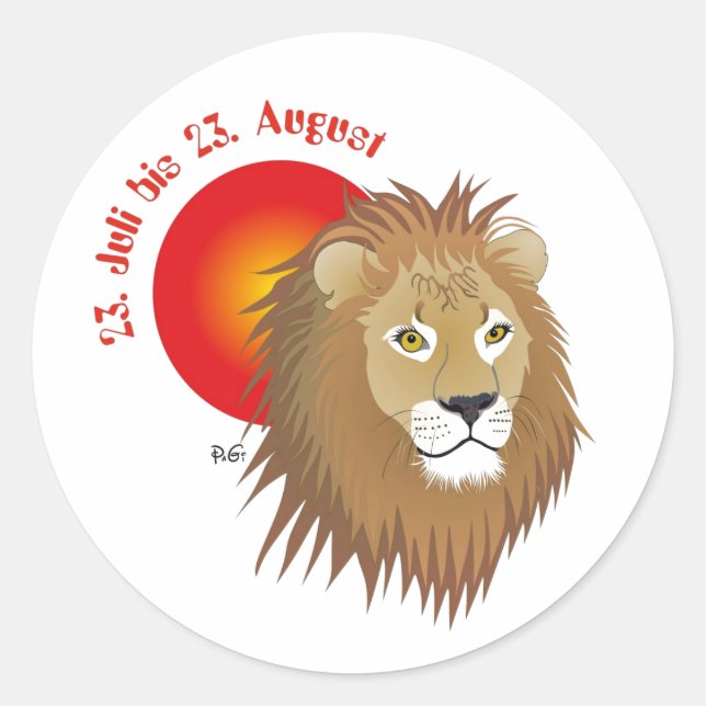lion July 23 to August 22 sticker (Front)