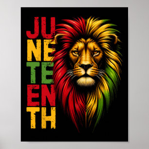 Lion Juneteenth 1865 Cool Black History African Am Poster