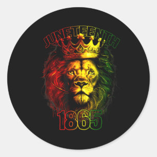 Lion Juneteenth Shirts For Men Black King African Classic Round Sticker