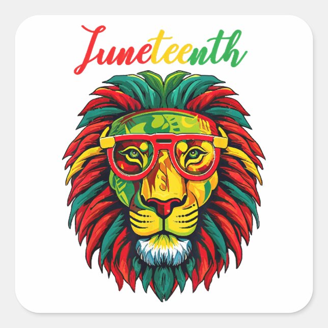 Lion juneteenth shirts women dress Black history f Square Sticker (Front)