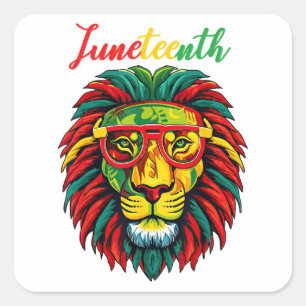 Lion juneteenth shirts women dress Black history f Square Sticker