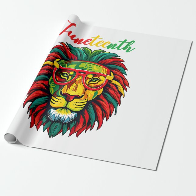 Lion juneteenth shirts women dress Black history f Wrapping Paper (Unrolled)