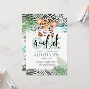 Lion Jungle Cute First Birthday Invitation