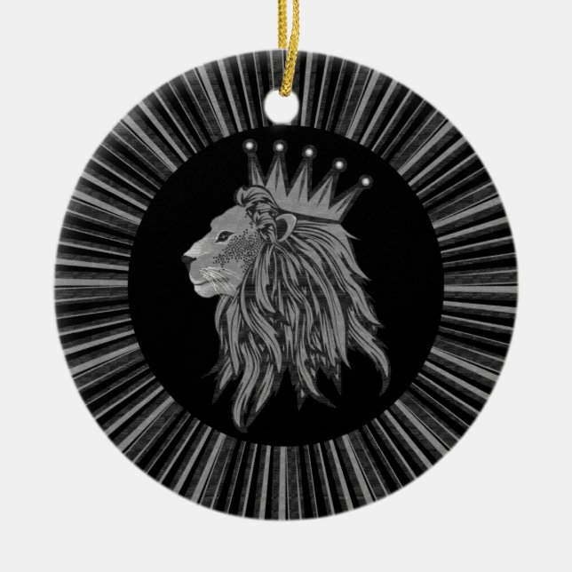 Lion - Jungle King Ceramic Tree Decoration (Front)