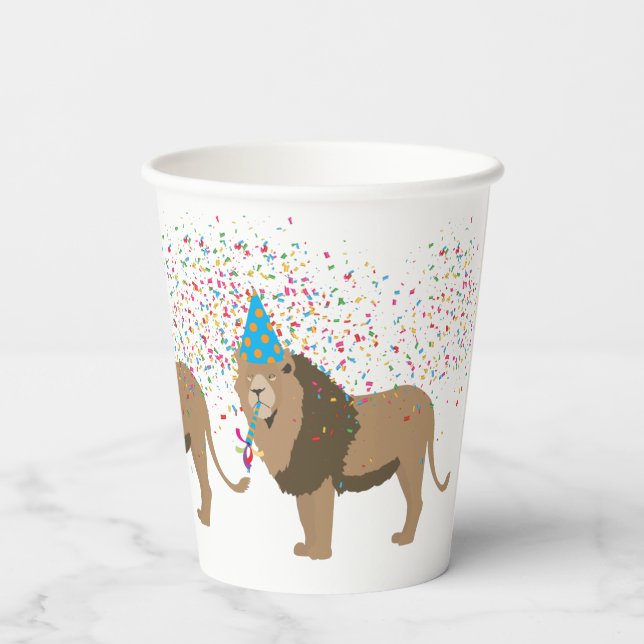 Lion Jungle Partying Animals Having a Party  Paper Cups (Back)
