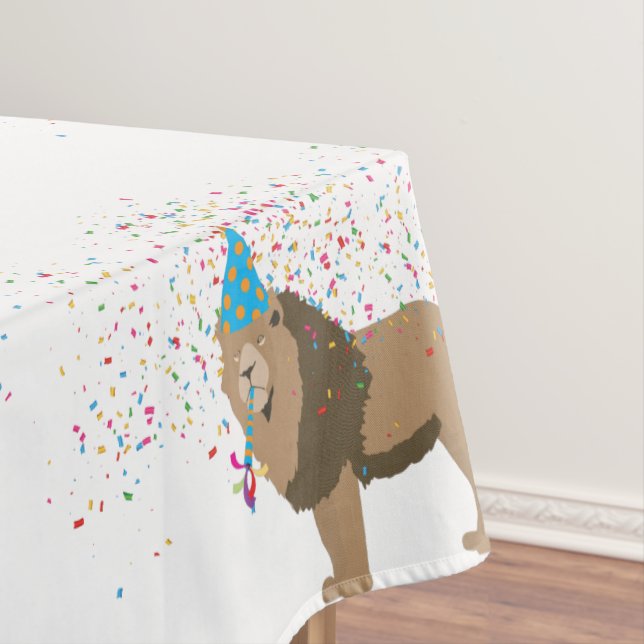 Lion Jungle Partying Animals Having a Party   Tablecloth (In Situ)