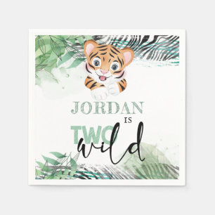 Lion Jungle Personalised 2nd Birthday Napkin