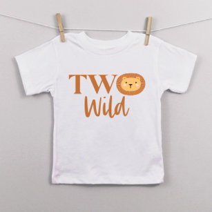 Lion Jungle Safari Animal Two Wild 2nd Birthday Toddler T-Shirt