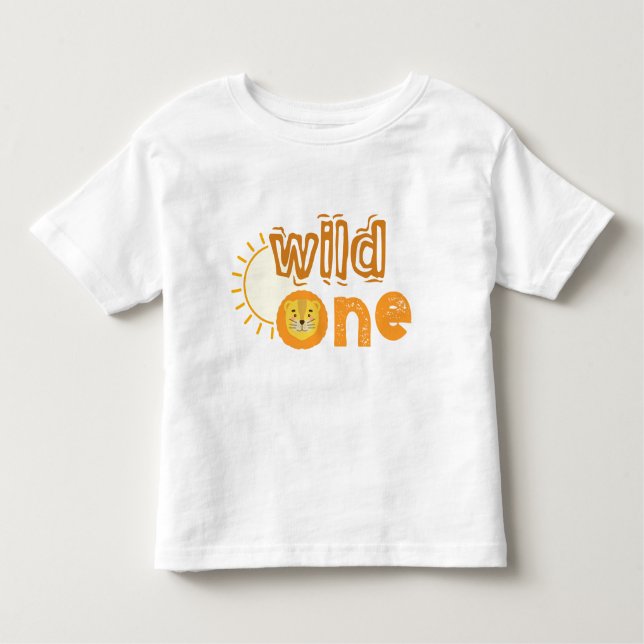Lion Jungle Safari Animal Wild One 1st Birthday  Toddler T-Shirt (Front)