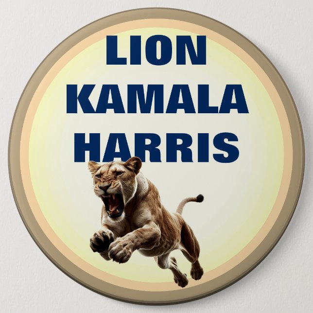 Lion Kamala Harris Button (Front)