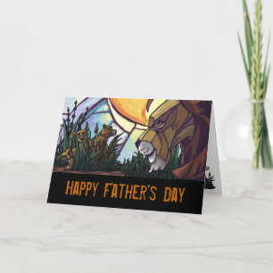 Lion King and Cubs Happy Father's Day Card