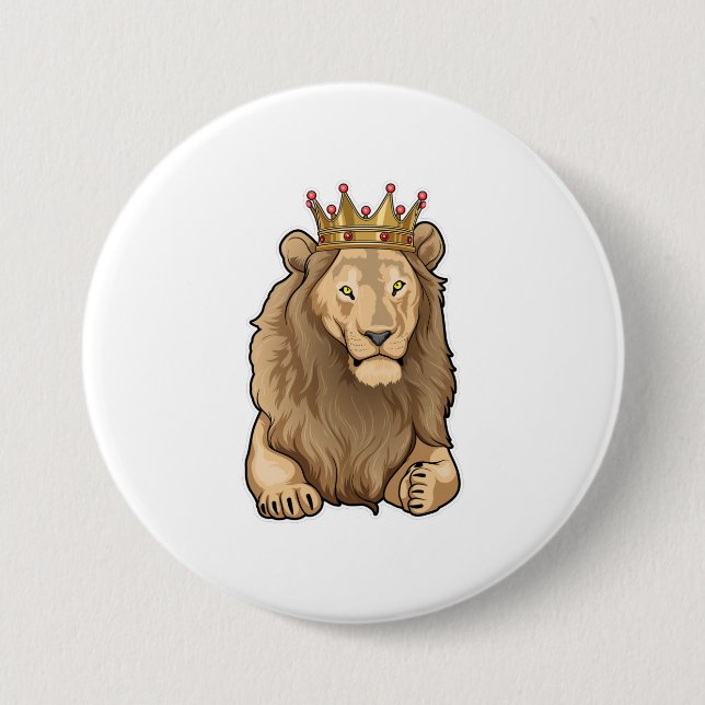 Lion King Crown 7.5 Cm Round Badge (Front)