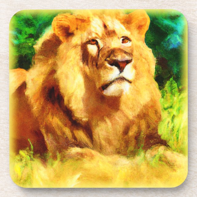 Lion King In The Forest. Buy Now Coaster (Front)