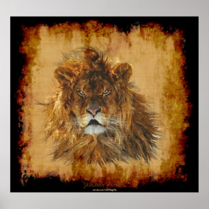 Lion King of the Jungle Wildlife Art Poster