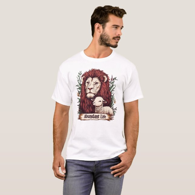 Lion & Lamb – Abundant Life Tee (Front) (Front Full)
