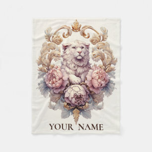 Lion & Lamb Heraldic Crest Fleece Blanket