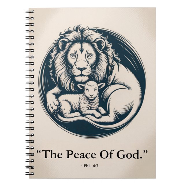 Lion & Lamb Peace Journal - Prophetic Harmony Art (Front)