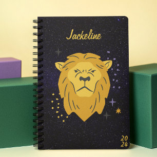 Lion Leo Zodiac l Galaxy Sky Star Personal 2024 Planner