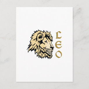 LION LEO ZODIAC POSTCARD