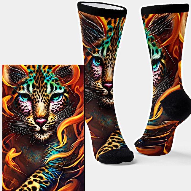Lion Leopard Orange Ribbon Fantasy Socks (Creator Uploaded)