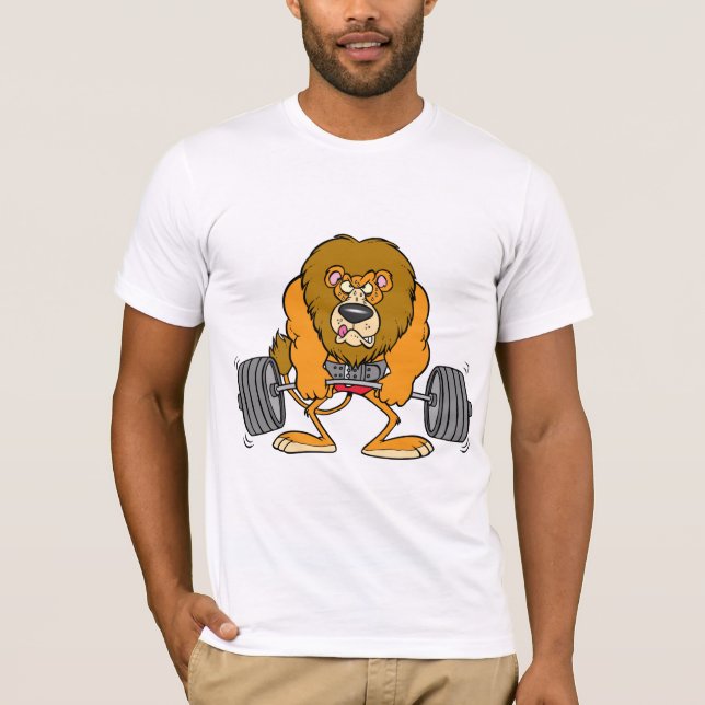 Lion Lifing Weights Mens T-Shirt (Front)