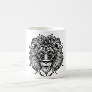 Lion Line Art Coffee Mug