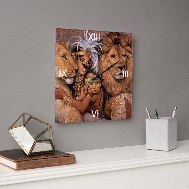 Lion Lioness Jungle Princess Wall Clock (Office)