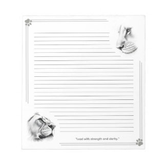 Lion Lioness Lead with Strength with Lines Notepad