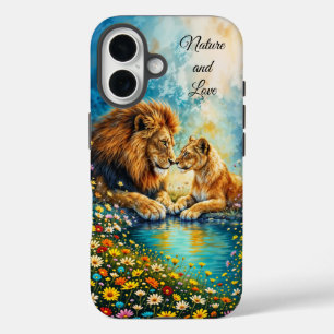 Lion Lioness wild cats nature love wildlife iPhone 16 Case