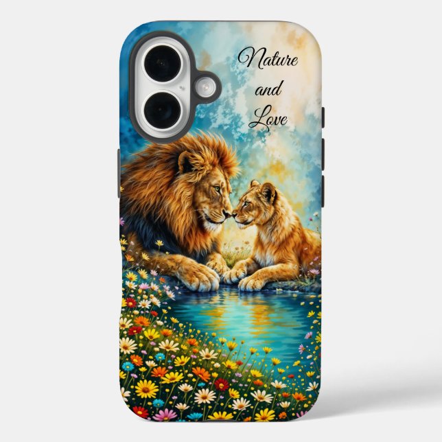 Lion Lioness wild cats nature love wildlife Case-Mate iPhone Case (Back)