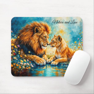 Lion Lioness wild cats nature love wildlife Mouse Pad