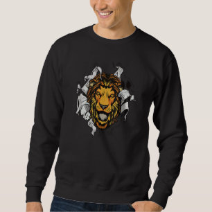 Lion Lions Head - The King Of The Animal Roars Out Sweatshirt