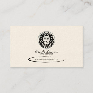 Lion Logo Business Card (Grey Version)