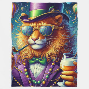 Lion/Louisiana Mardi Gras Fleece Blanket