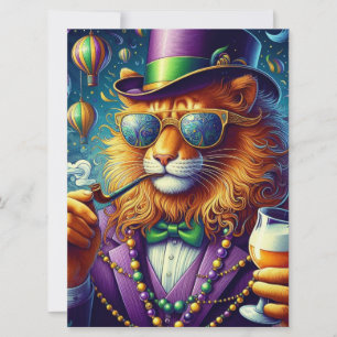 Lion/Louisiana Mardi Gras Holiday Card