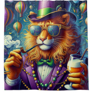 Lion/Louisiana Mardi Gras  Shower Curtain