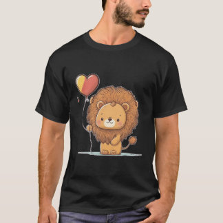 Lion Love Heart For Valentines Day On Lion Lover T-Shirt