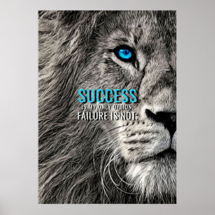 Lion Lover Success Is My Only Option Poster